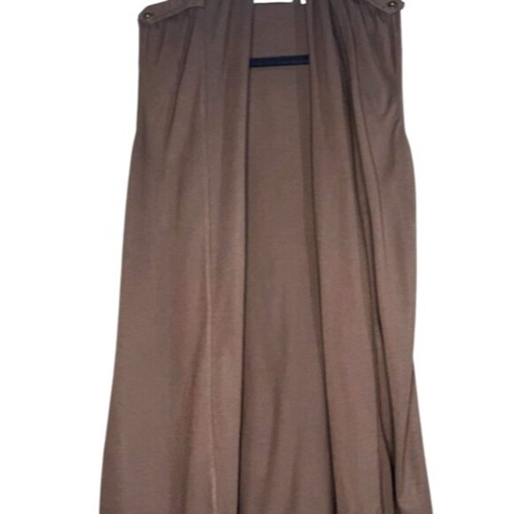 Liz Claiborne Tops - Liz Claiborne Brown Sleeveless Waterfall Open Front Cardigan Vest Women’s Size M